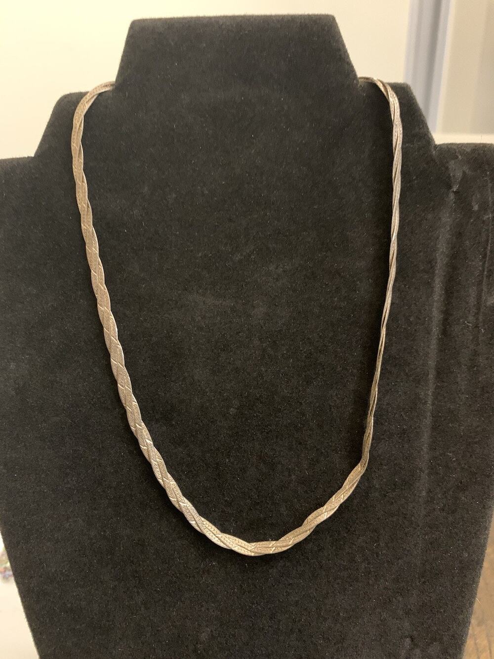 Vintage Danecraft Primavera Italy 925 Sterling Woven Braid Necklace